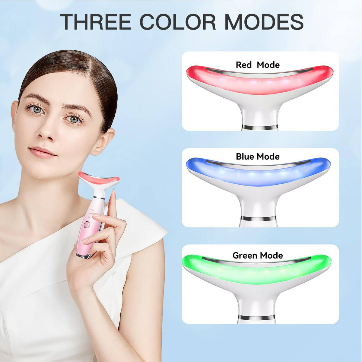 Skin Care Neck Face Massage Tool With Thermals, 3-in-1 Facial Massager