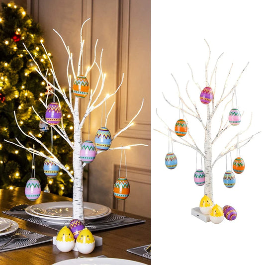 Easter Decoration Led Birch Light Tree Tabletop Ornament Tree Happy Easter Party Supplies 2022 Easter Decorations For Home Table