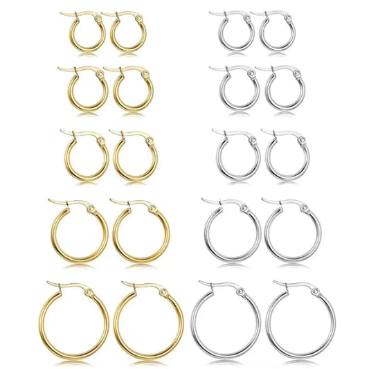 Earrings for Women 2022 Trending Stainless Steel Hoop Earrings for Women Men Simple Big Hoops Gold Color Silver Color Wholesale